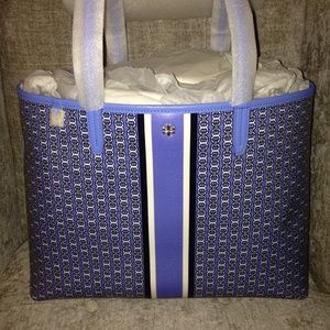 NWT TORY BURCH GEMINI LINK COATED CANVAS TOTE